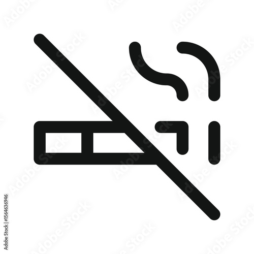 No smoking area UI icon, non smoking hotel room simple line user interface vector symbol with editable stroke