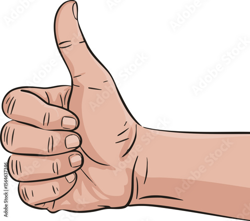 Thumbs Up Hand Gesture Vector Illustration