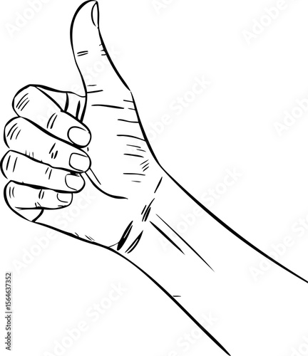 Hand Giving Thumbs Up, Vector Illustration