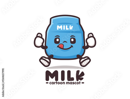 milk cartoon mascot vector illustration