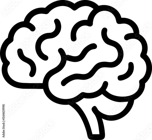 Flat Brain Icon Vector Illustration