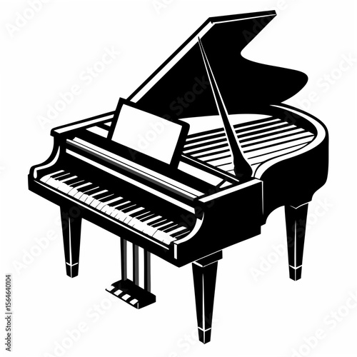 piano and music notes