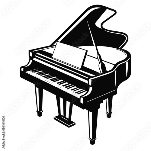 piano and music notes