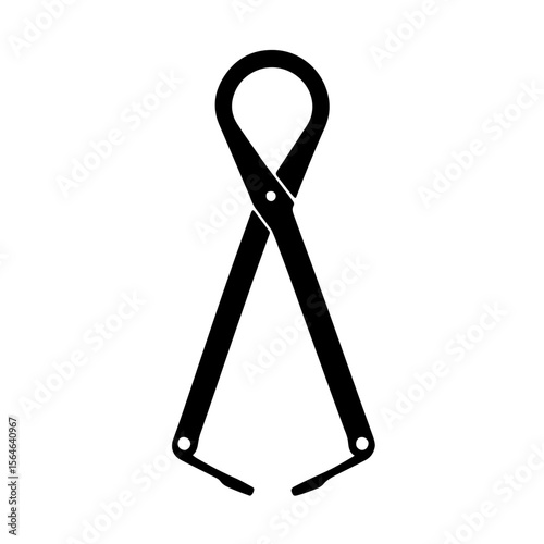 Surgical Forceps Icon. This black and white illustration is ideal for representing surgery, medical equipment, healthcare, and diagnostics in websites, apps, and educational materials