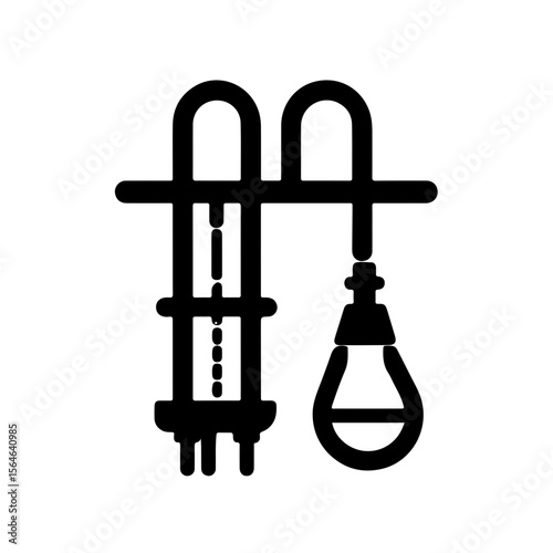 IV Drip Set Icon. A clear and concise icon representing an intravenous (IV) drip set, ideal for medical, healthcare, or hospital-related designs