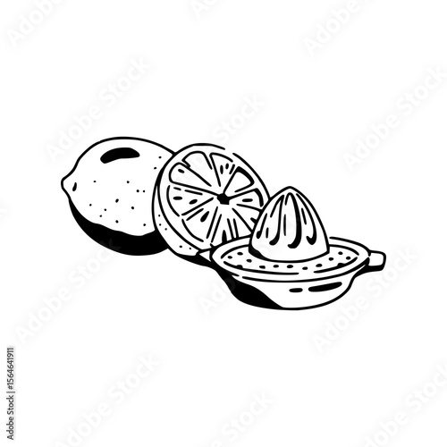 lemon and juicer clipart