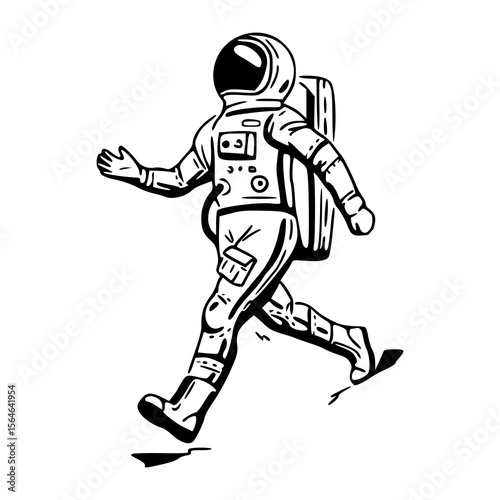 spaceman exploring clipart