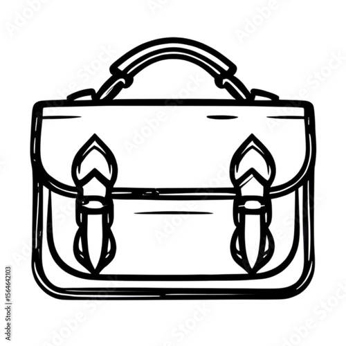 Vintage Leather Bag Sketch Illustration