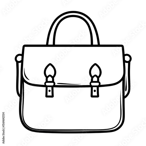 Classic Satchel Handbag Sketch Drawing