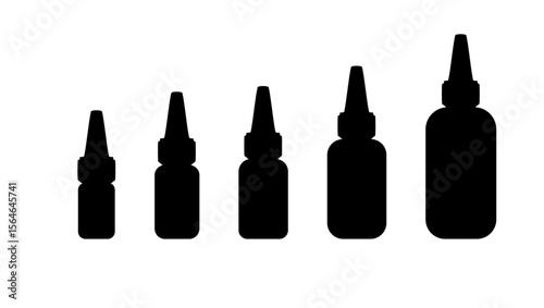 Plastic Squeeze Bottle, black isolated silhouette