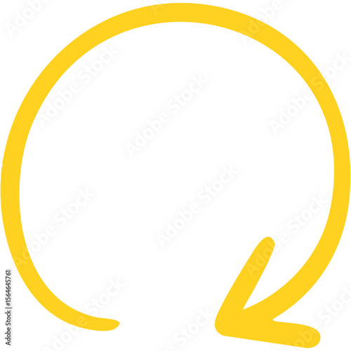 Vector illustration of Single line hand drawn arrow 20 (yellow)
