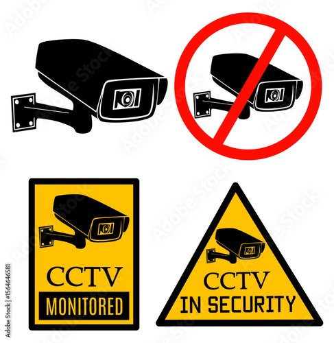 cctv video surveillance sign labels printable yellow poster for home and building place template design surveillance sign,cctv in operation sign,simplisafe yard sign,	