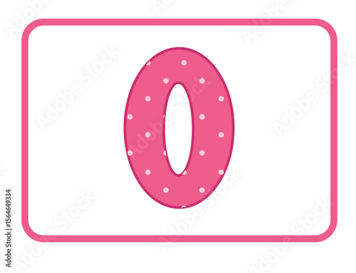 Zero Number Flashcard for Toddlers Minimalist Hand Drawn Vector for Early Learning 0
