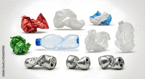 Crumpled Plastic & Metal Recycling: A Studio Still Life