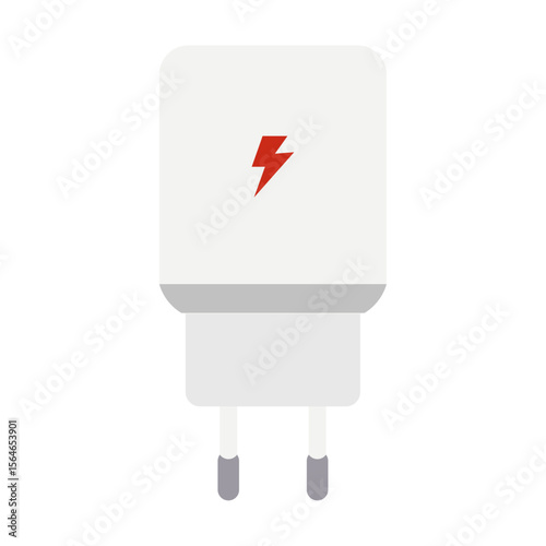 Vertical USB Type-C Quick Charger Adapter Vector Illustration