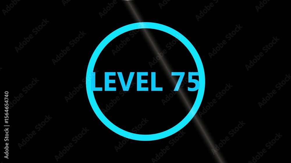 Level 75 text animation. level eight text font, level Up text animation ...