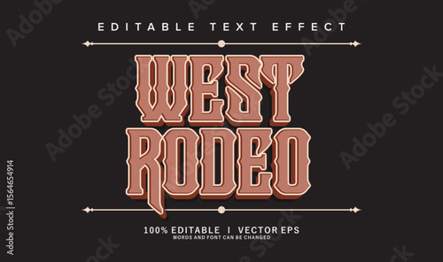 west rodeo vector text effect with modern style design