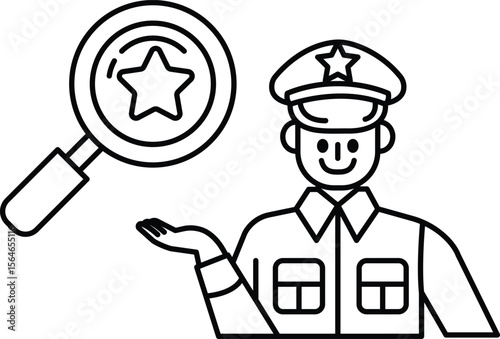 A man is holding a magnifying glass and smiling