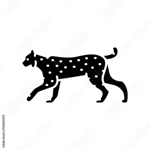lynx black flat icon for digital and print projects. North american animals.