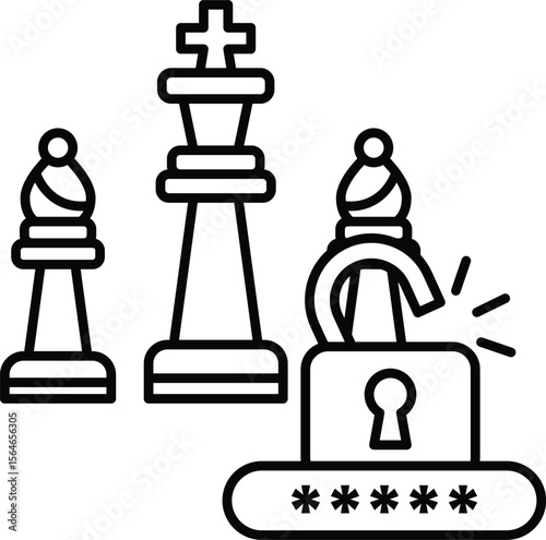 A black and white image of a chess game with a king, a pawn, and a knight