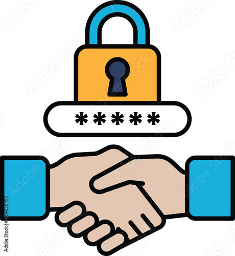 A hand shaking a key with a lock on it