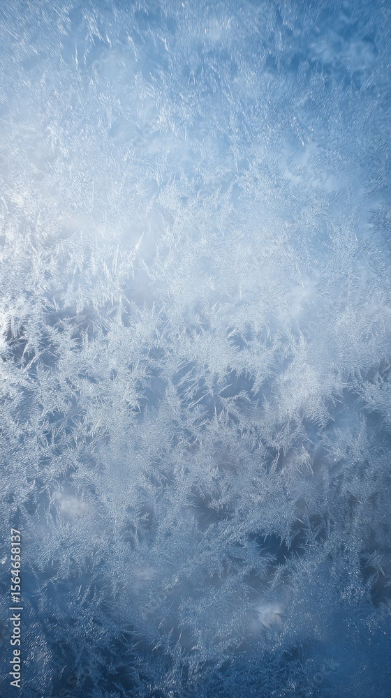 Fototapeta premium Frozen Bubble Surface with Ice Crystal Patterns and Soft Blue-White Hues