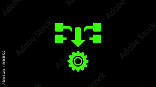Green Neon Data Flowchart Animation Abstract Technology Seamless Loop Connecting Nodes Download