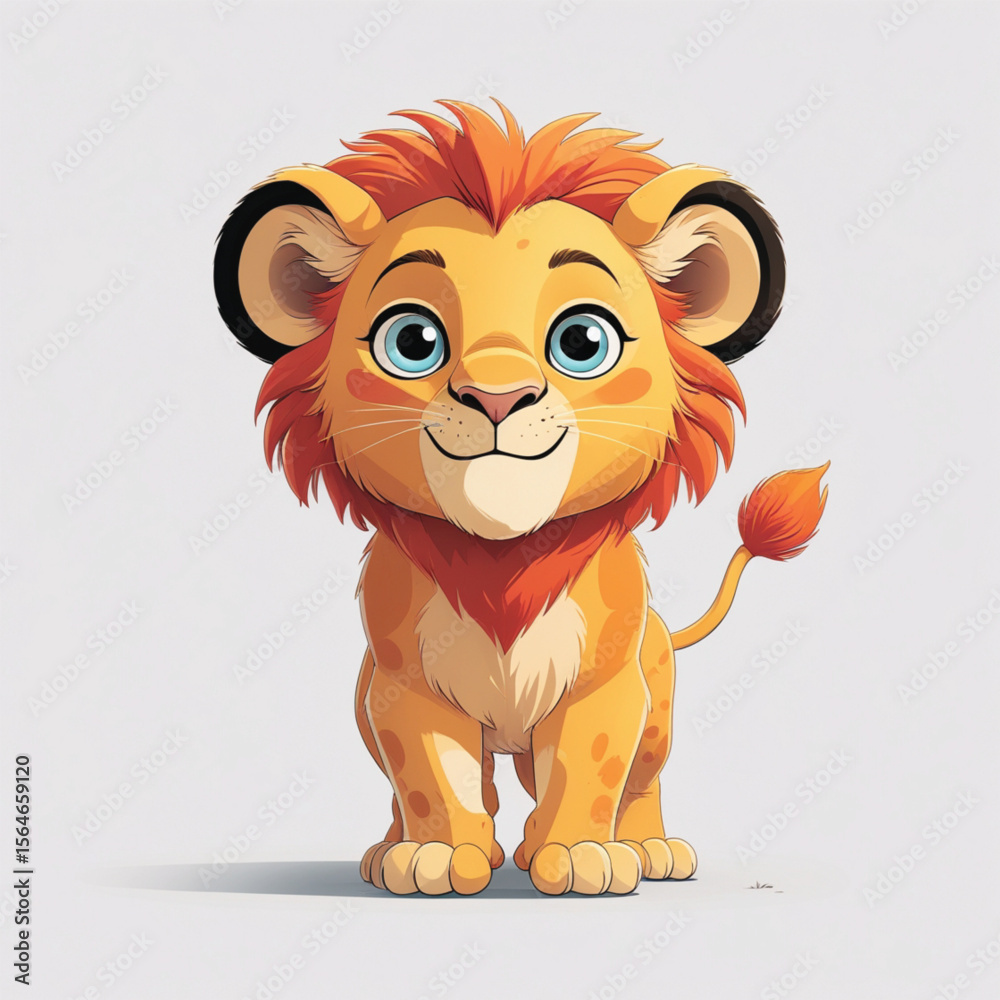 Fototapeta premium lion cartoon character