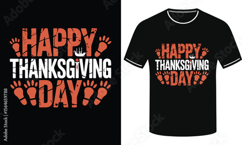 Warm Thanksgiving Day Design for Black T-Shirt