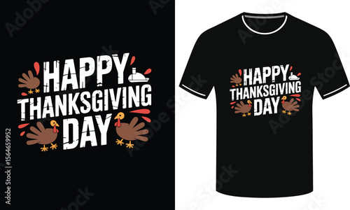 Warm Thanksgiving Day Design for Black T-Shirt