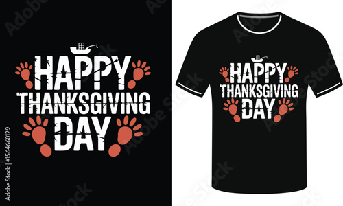 Warm Thanksgiving Day Design for Black T-Shirt