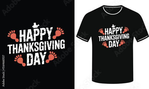 Warm Thanksgiving Day Design for Black T-Shirt