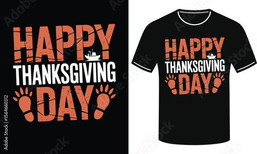 Warm Thanksgiving Day Design for Black T-Shirt