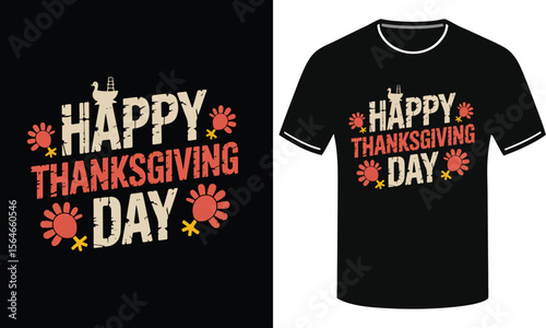 Warm Thanksgiving Day Design for Black T-Shirt