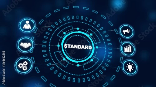 Standard quality control. Certification. Business, technology, internet and networking concept. new business concept. connections in different places on the map.
