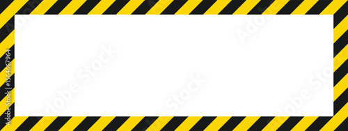 Image shows a rectangular border with black and yellow diagonal stripes, surrounding a blank white space in the center, creating a cautionary signal.