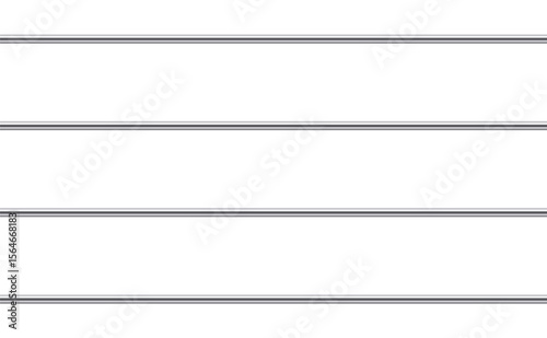 Abstract minimalist design featuring four solid, dark horizontal lines spaced evenly against a crisp white backdrop. The clean, linear patterns create a strong sense of order and balance.