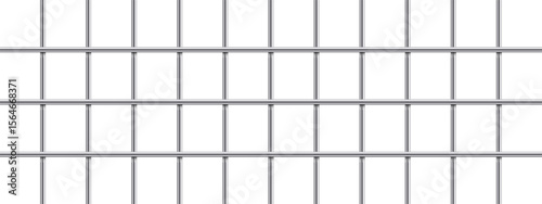 A detailed view of a metal grid structure against a bright white backdrop. The grid consists of evenly spaced horizontal and vertical bars forming symmetrical squares.
