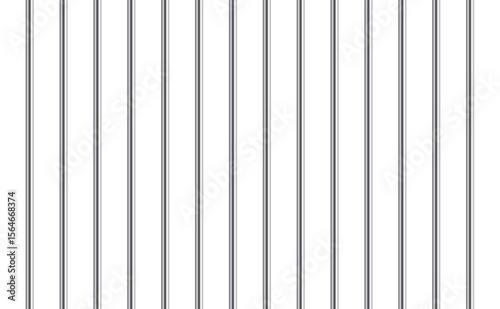 A pattern of repeating vertical metal bars on a white background. Suitable for backgrounds or graphic elements in design projects, simple and repeatable texture.