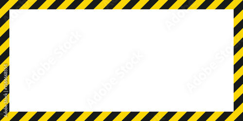 A clean white space surrounded by a striped border pattern featuring alternating yellow and black diagonal lines, suggesting caution or a restricted zone.