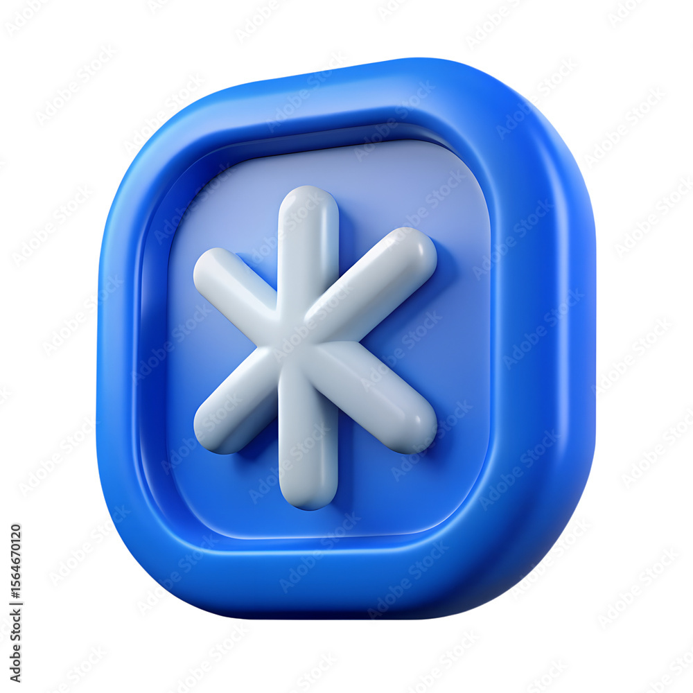 Obraz premium 3D Blue Bluetooth Icon Clean Plastic Style