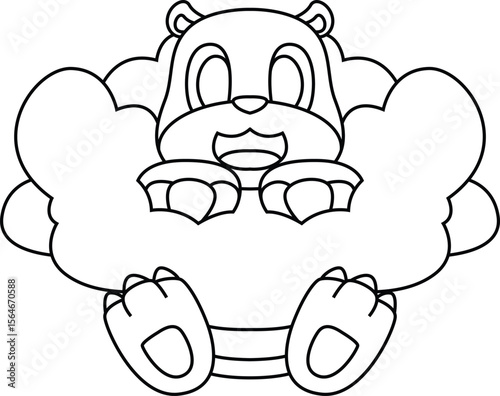 Mole Clouds Animal Vector Graphic Art Illustration