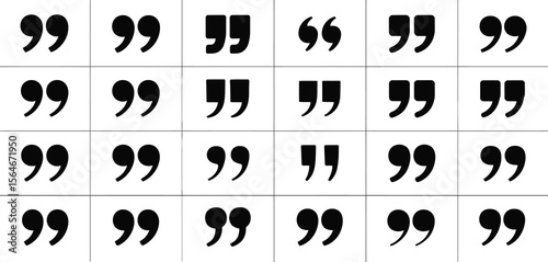 Grid of Double Quotation Marks