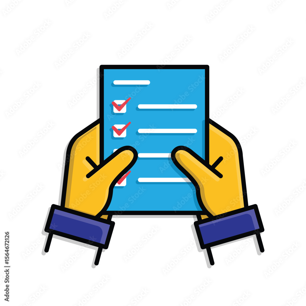 Work icon. Shared docs verification. Two hands holding shared document with check mark. meeting, teamwork, remote. Isometric design style Work icon. Shared docs verification. Two hands holding shared document with check mark. meeting, teamwork, remote. Isometric design style