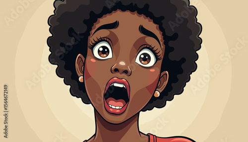 Shocked girl expressing surprise against a neutral background