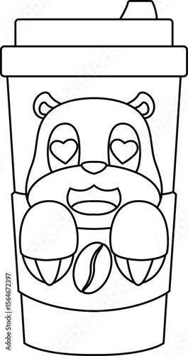 Mole Coffee to go Animal Vector Graphic Art Illustration