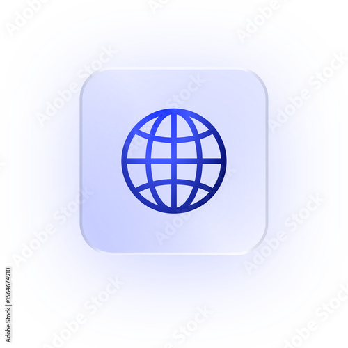 Glassmorphism Icon Globe World Icon World Icon Soft Shadow Glassmorphic Planet Earth Global Icon Internet Symbol International Icon Worldwide Icon Earth Icon Web Icon