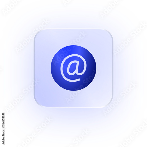 Glassmorphism Icon Circle At Symbol Icon Circle At Icon Soft Shadow Glassmorphic Email Icon Round At Icon Address Sign Contact Symbol Communication Icon Internet Symbol Email Address