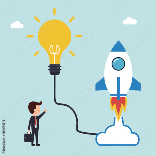 Businessman launches rocket powered by bright idea lightbulb