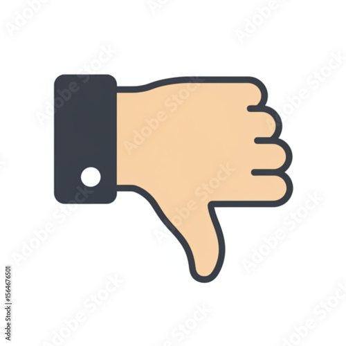 A thumbs down graphic presents negativity, disapproval, or disagreement, perfect for expressing opinions or reactions in scalable designs.